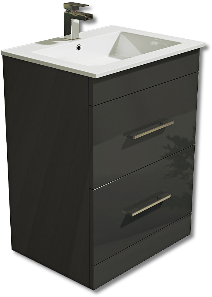 SY-BCB205 600mm Vanity Unit - Grey & 
SY-TOP202 600mm Vanity Unit Top